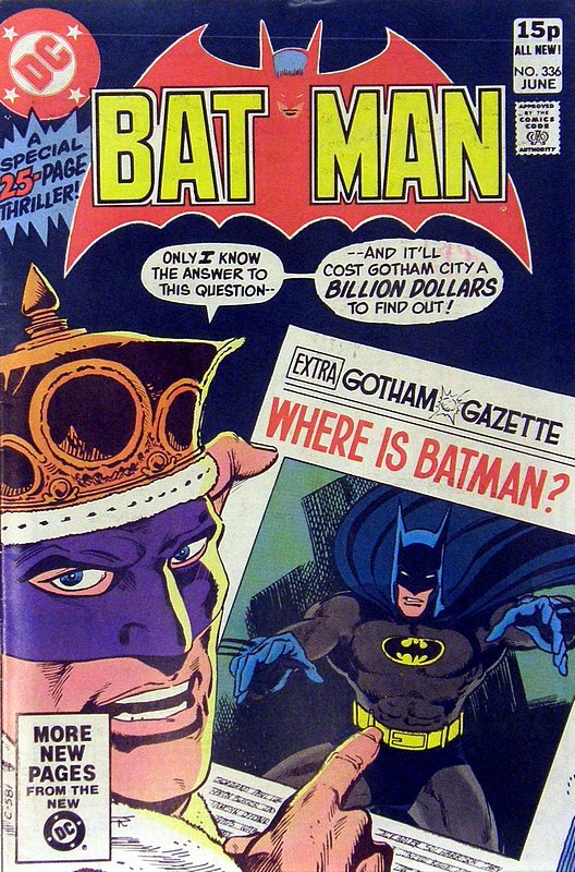 Cover of Batman #336. One of 250,000 Vintage American Comics on sale from Krypton!