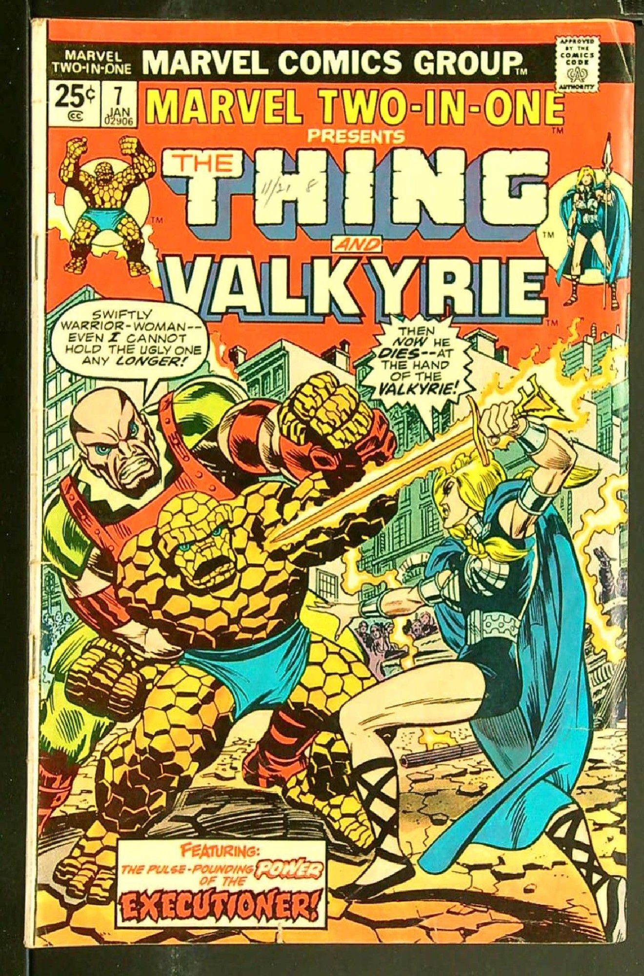 ACTUAL SCAN OF COMIC!<br>Pen on Cover - See Scan Cover of Marvel Two-in-one (Vol 1) #7. One of 250,000 Vintage American Comics on sale from Krypton!
