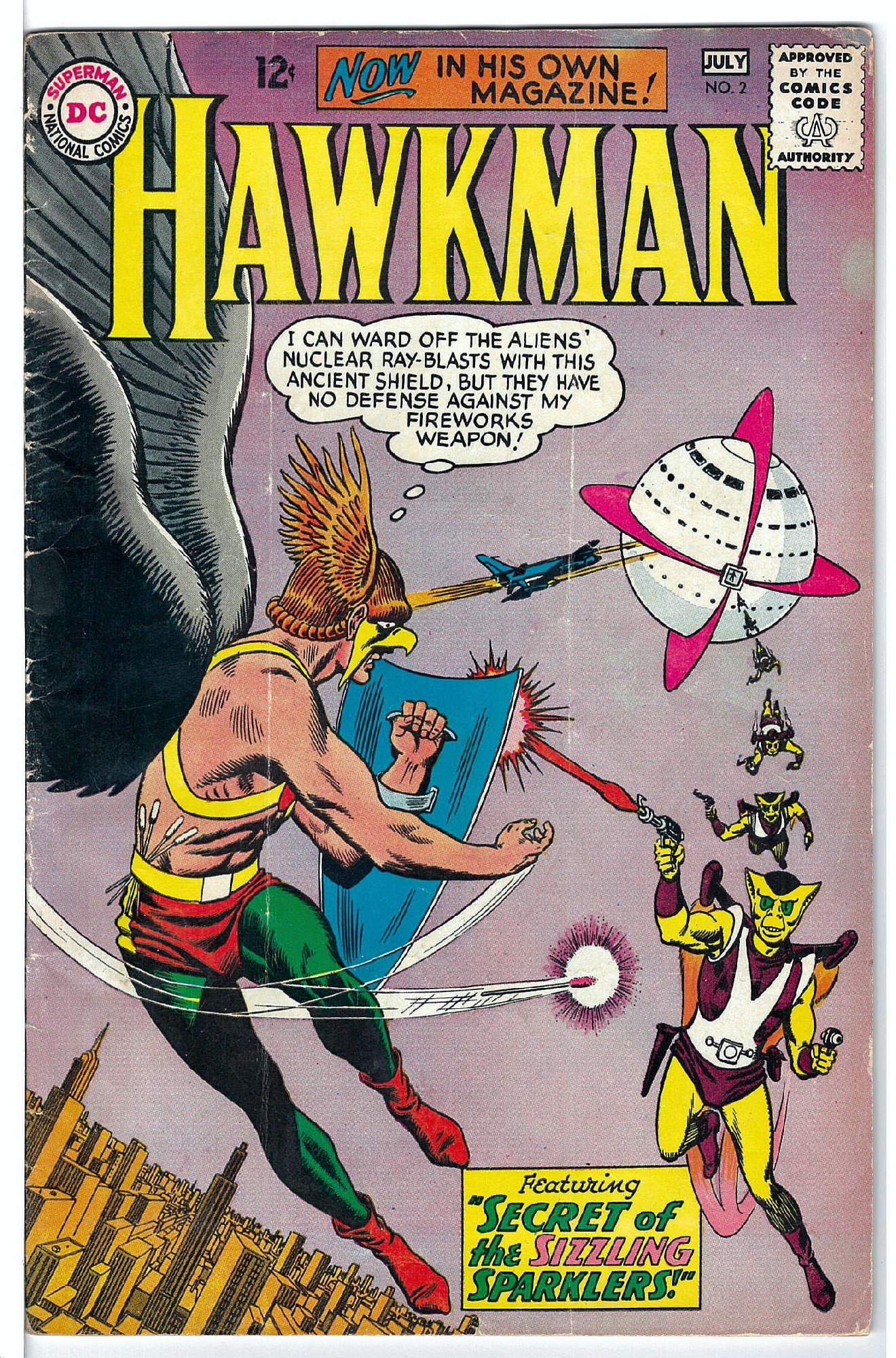 ACTUAL SCAN OF COMIC!<br>Creased Cover - See Scan Cover of Hawkman (Vol 1) #2. One of 250,000 Vintage American Comics on sale from Krypton!