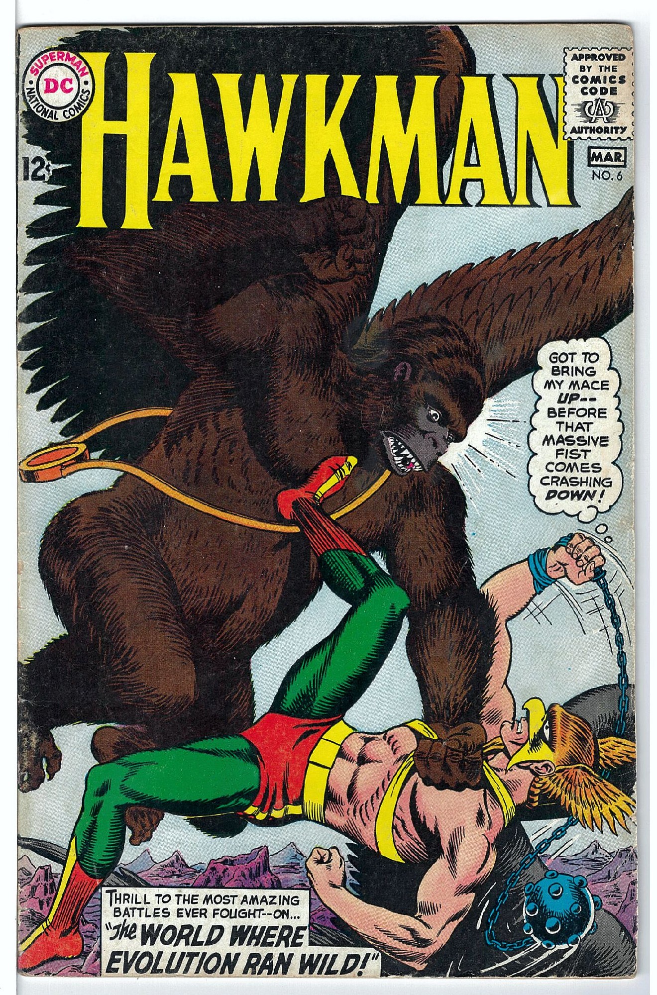 ACTUAL SCAN OF COMIC!<br> Cover of Hawkman (Vol 1) #6. One of 250,000 Vintage American Comics on sale from Krypton!