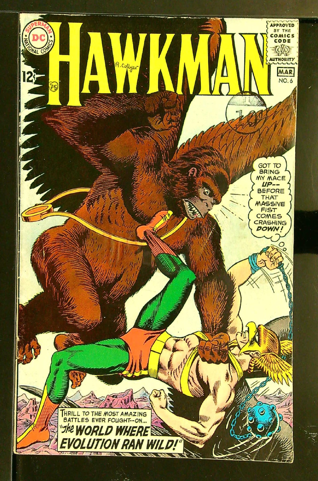 ACTUAL SCAN OF COMIC!<br>Distribution Stamp & pen on Cover - See Scan Cover of Hawkman (Vol 1) #6. One of 250,000 Vintage American Comics on sale from Krypton!